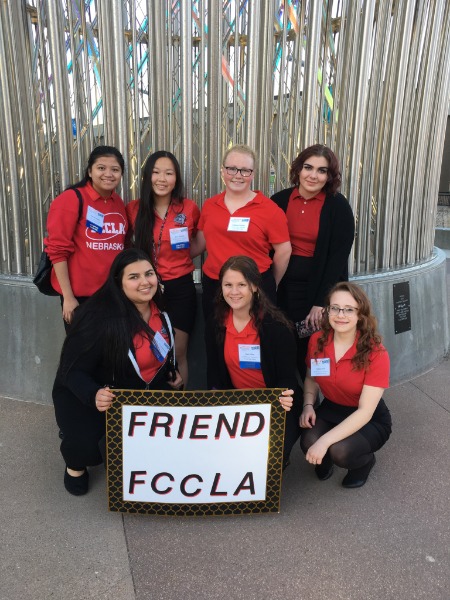 FCCLA Members attend state convention:  Front: Layla Al-Bumohamed, Vlair Miller, Jyllean Beck
Back: Hannah Manalili, Kate Houlden, Katy Schluter, Kendyll Pavel