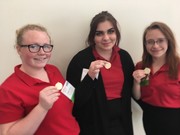 Katy Schluter, Kendyll Pavel & Jyllean Beck received gold in Family Challenges & Issues (baby shower project.)