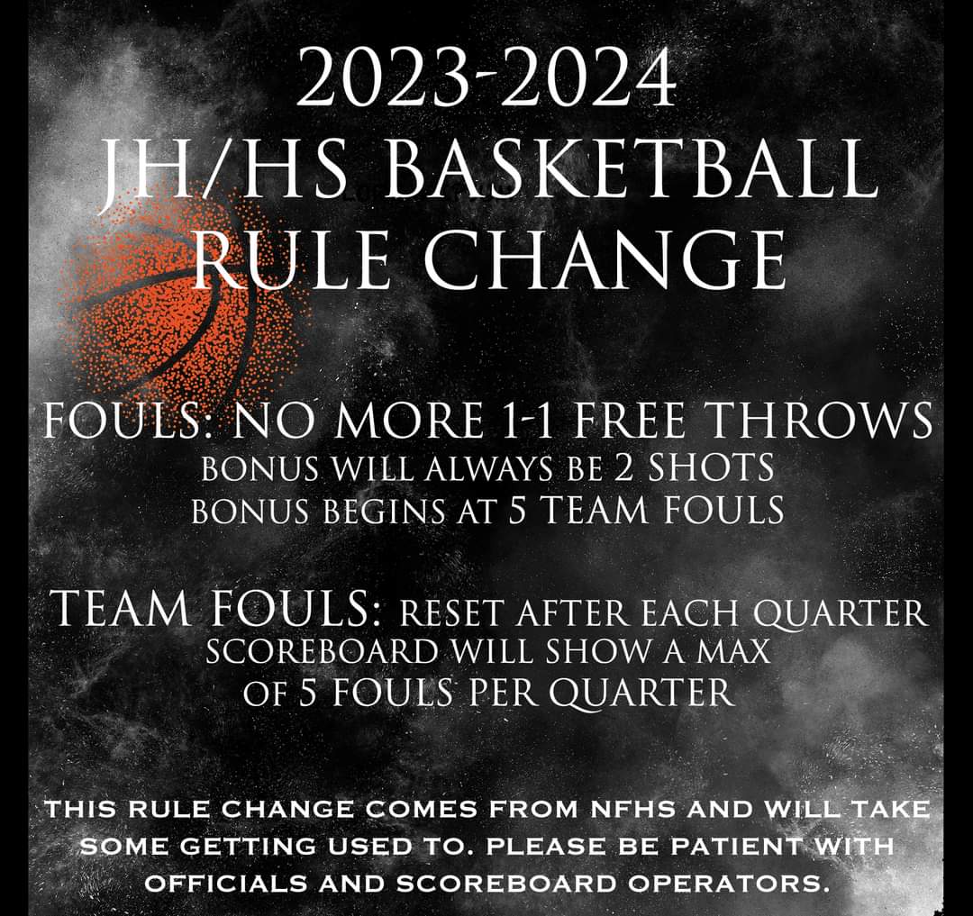 Friend Public Schools 20232024 JH/HS Basketball Rule Change